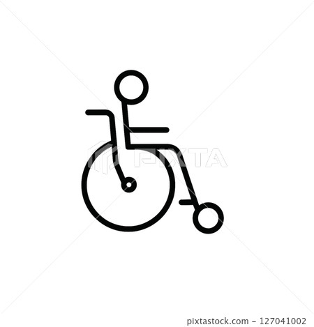 輪椅線圖示、材料、插圖、無背景、文件創建、醫療 127041002