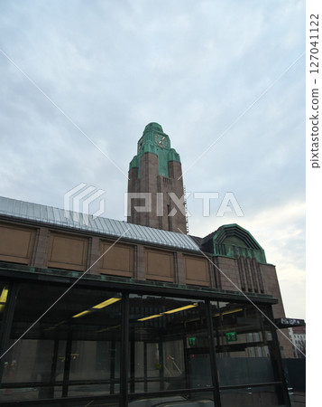 Finland, Helsinki Central Station, cloudy in May 127041122