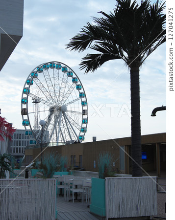 Finland, early morning in May, Helsinki, Ferris wheel 127041275