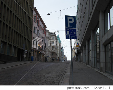Finland, early morning in May, Helsinki city 127041291
