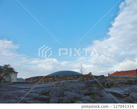 Finland, early morning in May, Helsinki city, Temppeliaukio Church 127041314