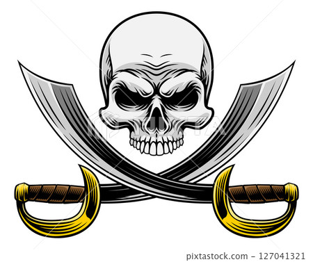 Skull Pirate Crossbones Cross Cutlass Swords Skull Pirate Crossbones Cross Cutlass Swords 127041321