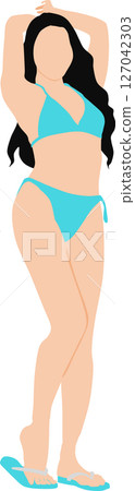 Illustration of a woman in a swimsuit posing 127042303