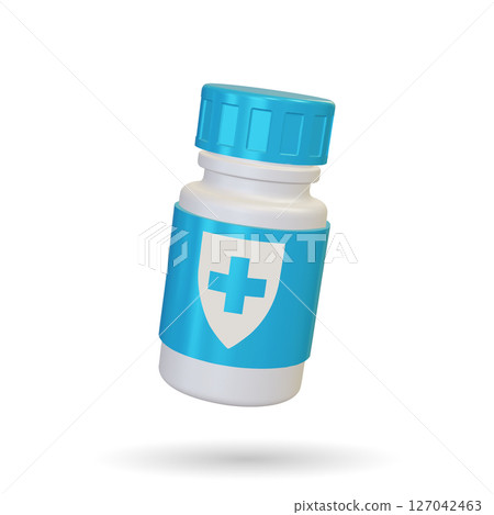 3d Realistic Pharmaceutical Bottle. Plastic blank medical containers, perfect for pharmaceutical packaging mockups. Medicine concept. Vector illustration 3d Realistic Pharmaceutical Bottle. Plastic blank medical containers, perfect for pharmaceutical packaging mockups. Medicine concept. Vector illustration 127042463