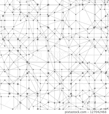 Abstract polygonal space. Dots connected by lines. Abstract wave. Minimalist mesh. 127042468