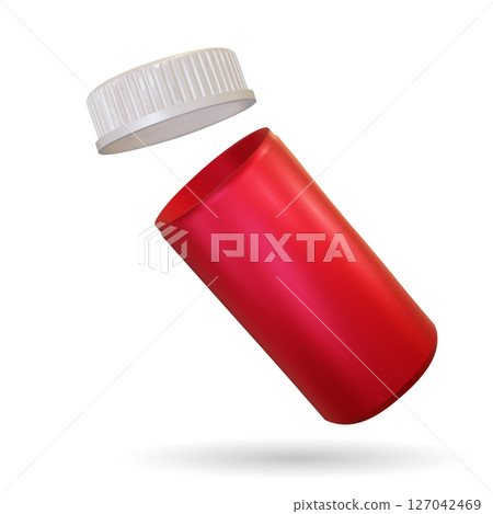 3d Realistic Pharmaceutical Bottle. Plastic blank medical containers, perfect for pharmaceutical packaging mockups. Medicine concept. Vector illustration 3d Realistic Pharmaceutical Bottle. Plastic blank medical containers, perfect for pharmaceutical packaging mockups. Medicine concept. Vector illustration 127042469