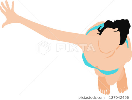 Illustration of a woman in a swimsuit posing 127042496