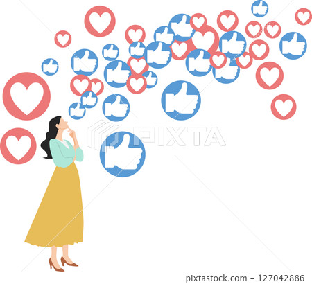 影響者圖形素材插圖 127042886