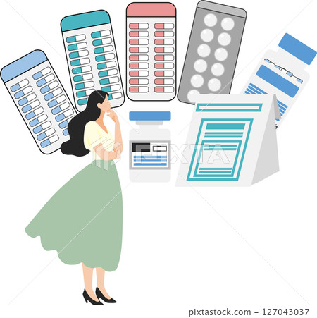 Drug (medicine, dispensing, prescription) graphic illustration Drug (medicine, dispensing, prescription) graphic illustration 127043037