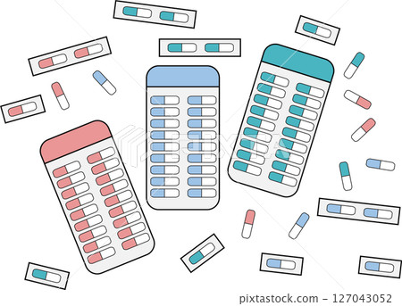 Drug (medicine, dispensing, prescription) graphic illustration 127043052