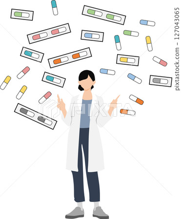 Drug (medicine, dispensing, prescription) graphic illustration 127043065