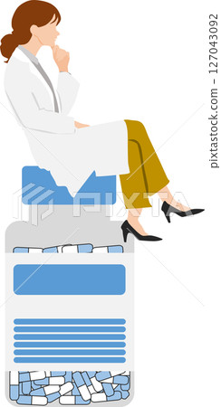 Drug (medicine, dispensing, prescription) graphic illustration 127043092
