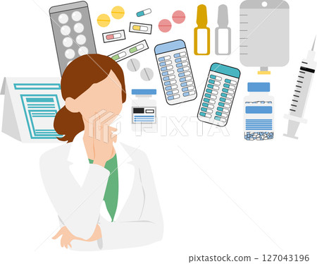 藥品（藥品、配藥、處方）圖形插圖 127043196