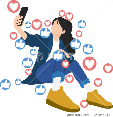 Influencer graphic material illustration 127043215