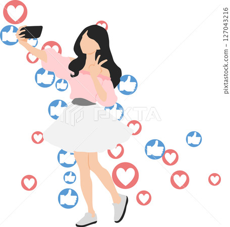 Influencer graphic material illustration Influencer graphic material illustration 127043216