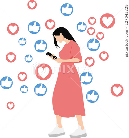 Influencer graphic material illustration Influencer graphic material illustration 127043229