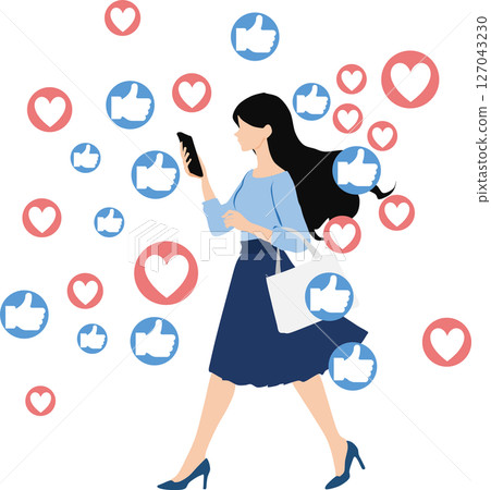 Influencer graphic material illustration Influencer graphic material illustration 127043230