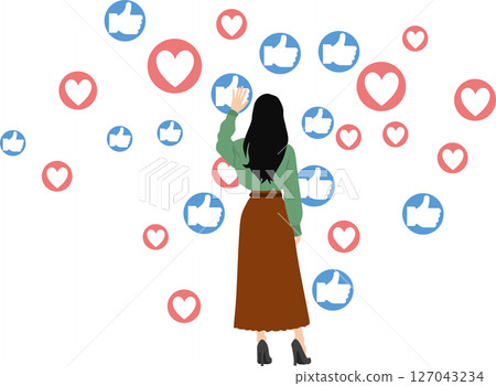 Influencer graphic material illustration Influencer graphic material illustration 127043234