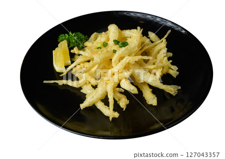 Close-Up of Grilled Fish Collar with Lemon Close-Up of Grilled Fish Collar with Lemon 127043357