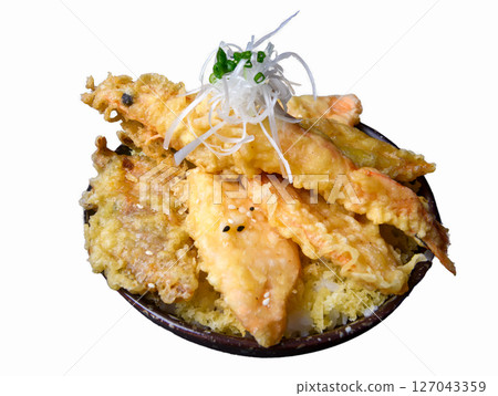 Japanese Tempura Donburi with Shrimp and Vegetable Tempura Japanese Tempura Donburi with Shrimp and Vegetable Tempura 127043359