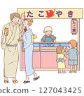 Takoyaki stand and customers 127043425
