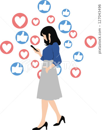 Influencer graphic material illustration 127043496