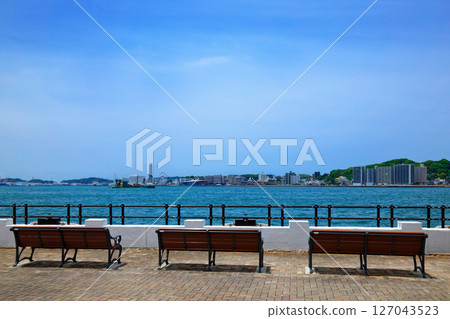 Mojiko Norfolk Square and Shimonoseki City on the opposite shore Mojiko Norfolk Square and Shimonoseki City on the opposite shore 127043523