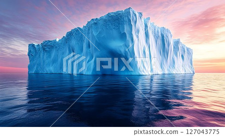 Majestic iceberg at sunset glacial ice in ocean waters 127043775