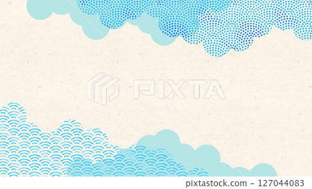 現代日式背景,日式圖案。日式框架。精美的日式水彩圖案桌布。 現代日式背景,日式圖案。日式框架。精美的日式水彩圖案桌布。 127044083