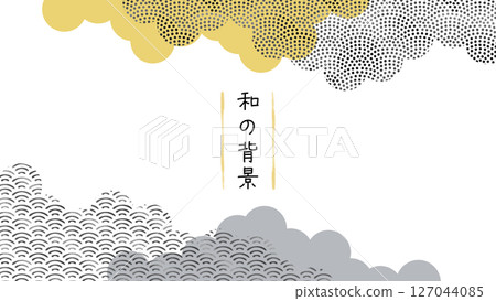 Modern Japanese background with Japanese patterns. Japanese style frame. Beautiful wallpaper with watercolor Japanese patterns. Modern Japanese background with Japanese patterns. Japanese style frame. Beautiful wallpaper with watercolor Japanese patterns. 127044085