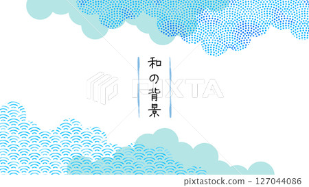 Modern Japanese background with Japanese patterns. Japanese style frame. Beautiful wallpaper with watercolor Japanese patterns. Modern Japanese background with Japanese patterns. Japanese style frame. Beautiful wallpaper with watercolor Japanese patterns. 127044086