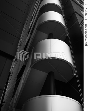 Staircase curve Building exterior Architecture details shade shadow Art background Staircase curve Building exterior Architecture details shade shadow Art background 127044705