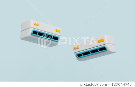Simple Air Conditioner Icon. 3D Rendering. 127044743