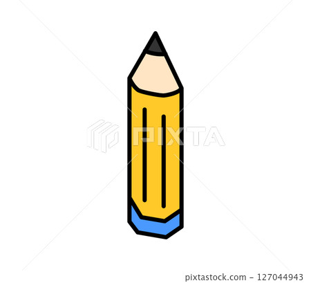 簡單的鉛筆插圖等距 127044943