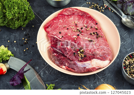 A whole piece of Beef Brisket. 127045023