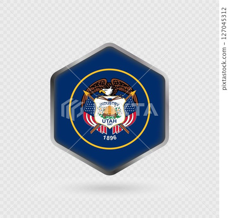 Utah State Flag Icon in Hexagon Shape. Utah State Flag Icon in Hexagon Shape. 127045312