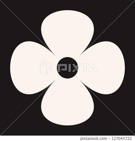Stylized flower icon with clean petal lines and modern geometric balance. A minimal floral design blending abstract art and natural beauty. Stylized flower icon with clean petal lines and modern geometric balance. A minimal floral design blending abstract art and natural beauty. 127045722