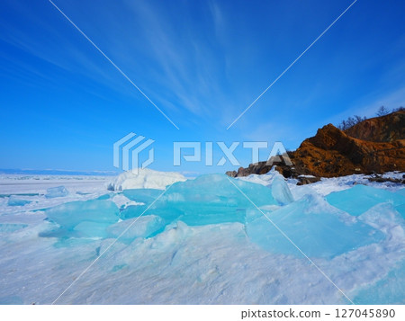 貝加爾湖藍色的冰 貝加爾湖藍色的冰 127045890