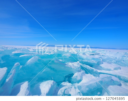 貝加爾湖藍色的冰 127045895