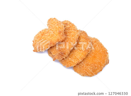 Freshly fried shrimp cutlet [white background, cutout] 127046330