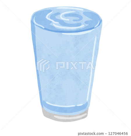 A glass filled with water, watercolor-style hand-drawn illustration A glass filled with water, watercolor-style hand-drawn illustration 127046456