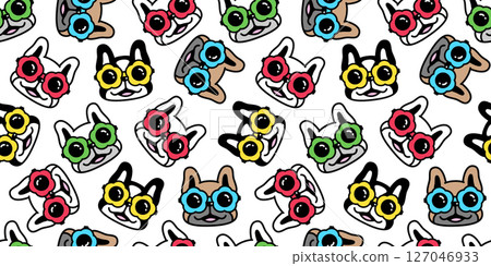 dog seamless pattern french bulldog flower sunglasses daisy vector puppy smiling face pet breed cartoon repeat wallpaper gift wrapping paper tile background illustration isolated design dog seamless pattern french bulldog flower sunglasses daisy vector puppy smiling face pet breed cartoon repeat wallpaper gift wrapping paper tile background illustration isolated design 127046933