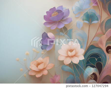 新藝術風格邀請卡背景設計 新藝術風格邀請卡背景設計 127047294