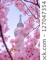 ■ 標題（日文） 櫻花盛開的東京晴空塔的春天 ■ 標題（英文） 東京天空 127047354