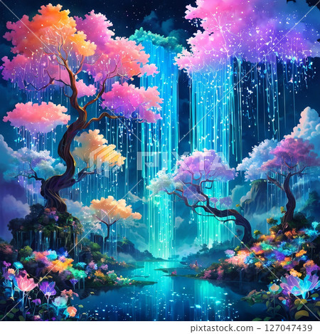 waterfall in the garden 127047439
