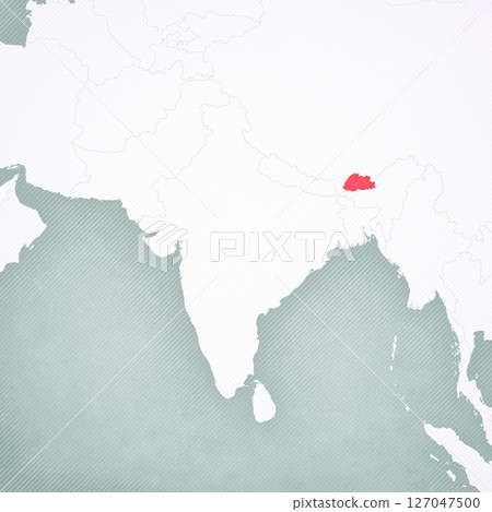 Map of South Asia - Bhutan 127047500