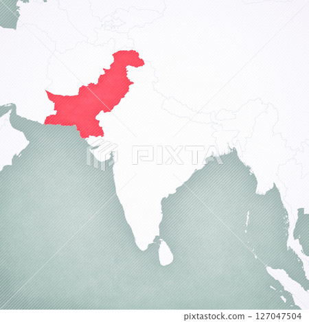 Map of South Asia - Pakistan 127047504