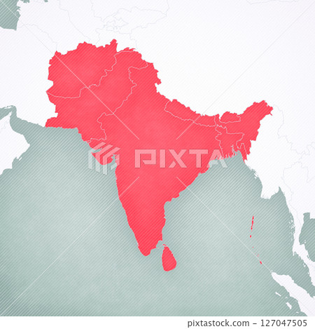 Map of South Asia - all countries 127047505