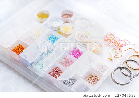 Colorful parts in a plastic case Colorful parts in a plastic case 127047555