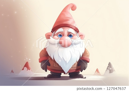 Christmas gnome with gifts near Christmas tree Christmas gnome with gifts near Christmas tree 127047637